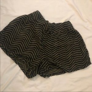 Black and brown boho shorts